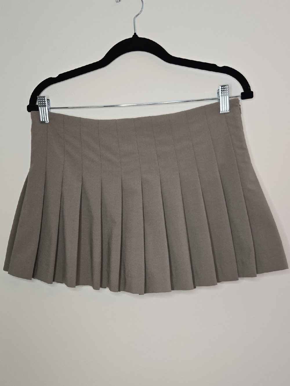 Zara Pleated Mini Skirt in Tan Preppy Schoolgirl Prep Tennis